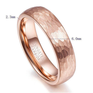 Gold Color Geometric Figure 4 & 6mm Width Men Women Tungsten Carbide Wedding Rings - The Jewellery Supermarket